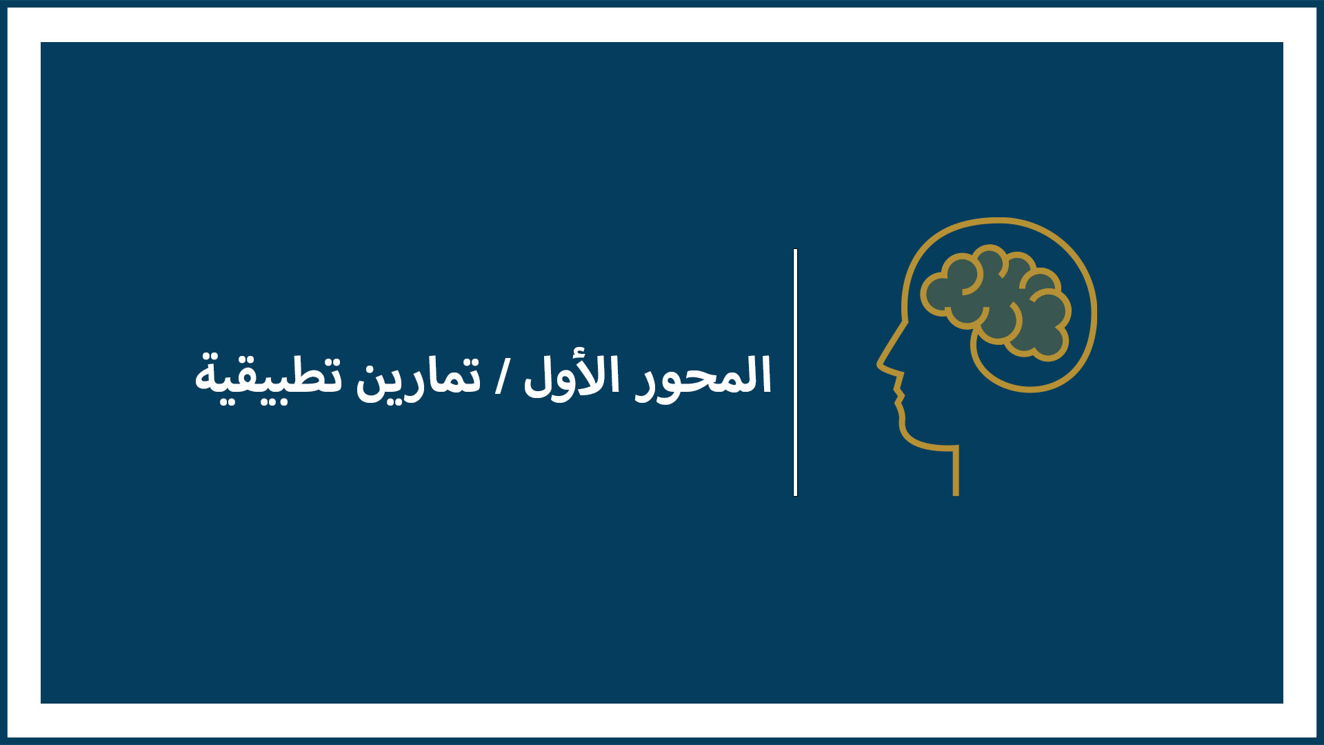 تمارين تطبيقية (المحور الأول)